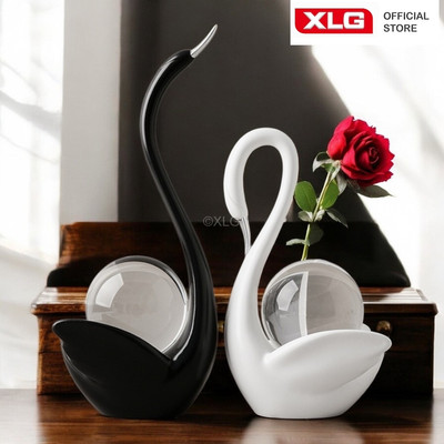 ĐỒ DECOR TRANG TRÍ NỘI THẤT – ĐÔI THIÊN NGA TRẮNG ĐEN – CẦU PHA LÊ (BEHANMEI)
