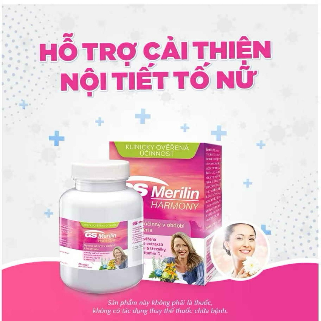 GS MERILIN - Viên Uống Cải Thiện Sinh Lý Nữ. Liệu Pháp Không Hormon Chống Lão Hóa Sớm Điều Hòa kinh 