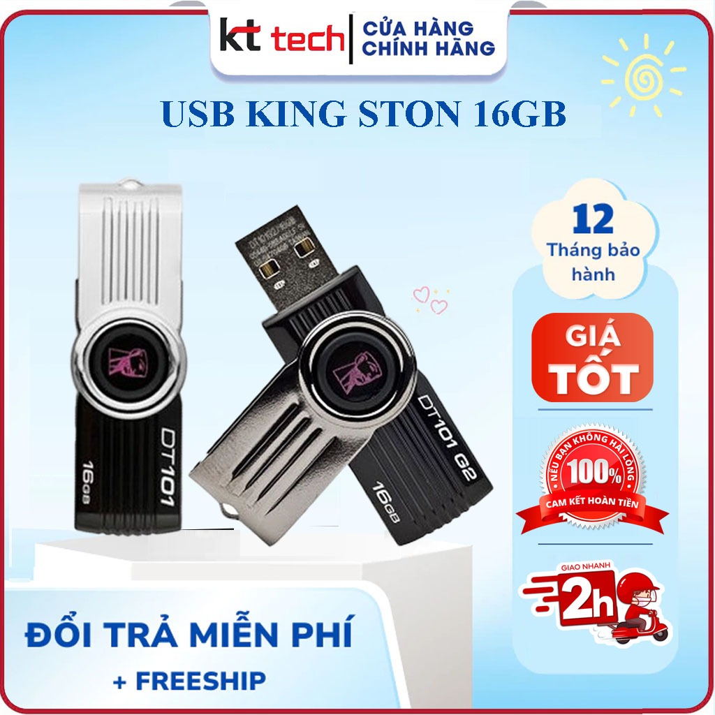 USB 2.0 Kingston DT101 16GB – Hàng Chính Hãng, Vỏ Nhựa Cao Cấp – Nhỏ Gọn, Dễ Dùng, Tốc Độ Ổn Định
