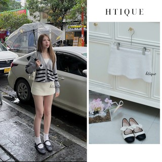  HTIQUE - Chân váy chữ A dáng ngắn chân váy lông thỏ dáng y2k V01 