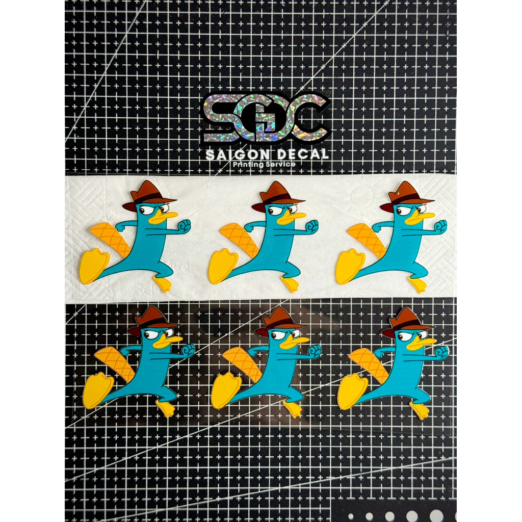 Tem Sticker DTF Thú Mỏ Vịt Perry, Thám Tử Perry Mini Size Dán Trang Trí Được Nhiều Vị Trí |SGDC - 1 