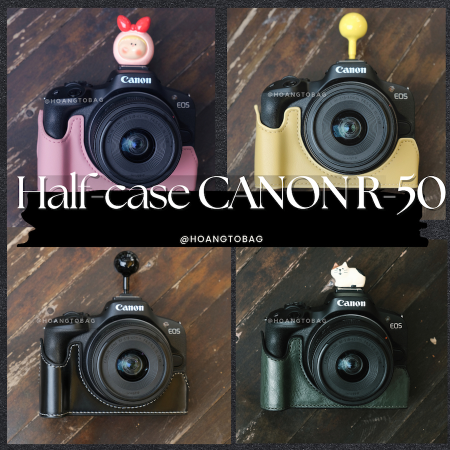 Half Case Cho Máy Ảnh CANON R50 - Thiết Kế Cao Cấp, Bền Bỉ, Gắn Chân Máy Dễ Dàng