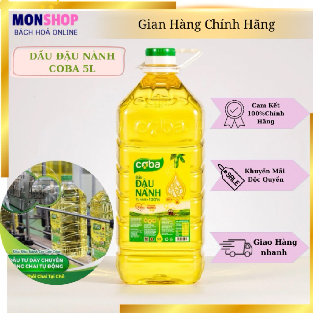 Dầu Đậu Nành Coba 5L _ Dầu Thực Vật Dabaco