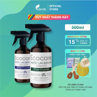  Nước Lau Bàn Ăn Bồ Hòn Hữu Cơ ECOCARE 500ml - Diệt khuẩn sạch mảng bám & dầu mỡ an toàn trẻ nhỏ 
