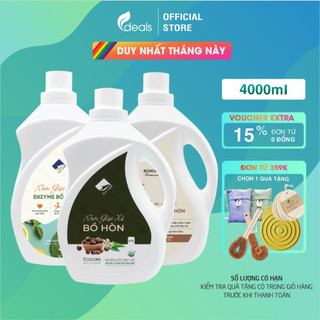  Nước giặt xả hữu cơ Bồ Hòn tinh dầu ECOCARE 4L - Bền màu giữ dáng mềm vải an toàn cho bé 