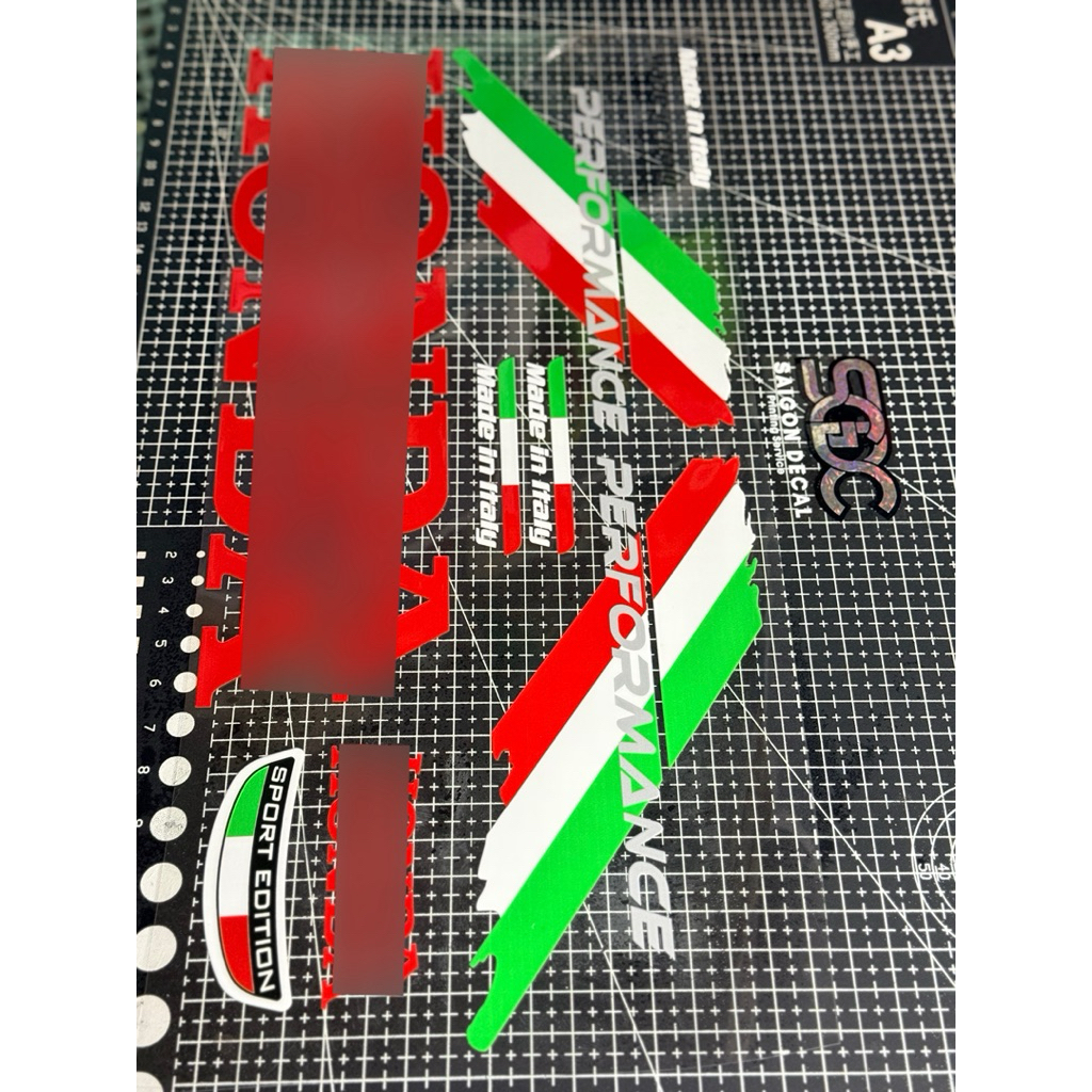 Trọn Bộ Tem In Uv DTF Performance SH 125i - SH 150i - SH 160i Italy Performance, Đầy Đủ Các Tem Cờ I