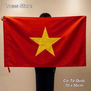 Cờ Tổ Quốc Chất Liệu Vải Phi Bóng Bền Đẹp - Kích Thước 70x95cm