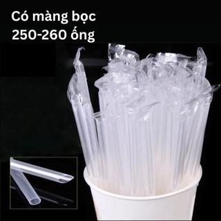 Ống hút trà sữa trân châu, ống hút trong có màng bọc