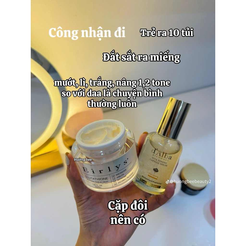 [CTY] Combo Serum Dalba+ Kem Dưỡng Eirly Hỗ Trợ Căng Mướt, Đều Màu, Mờ Thâm Sạm Da