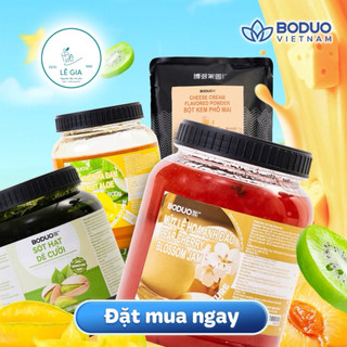 Mứt Boduo mơ đào,lựu nha đam,nho xanh kiwi,vải hoa hồng,lê hoa anh đào,hạt dẻ cười,caramel hộp 900g