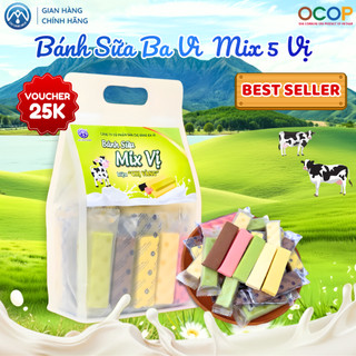   12.12_GIẢM 20K  Bánh Sữa Ba Vì Mix 5 Vị Túi 500G Đặc Sản Ba Vì Thơm Ngon Đậm Vị Sữa - hiệu CHỊ VÀNG BA VÌ 