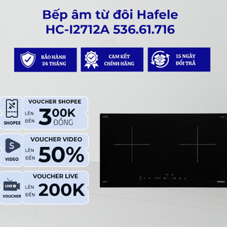  Bếp âm từ đôi Hafele HC-I2712A  536.61.716  71.5cm Gọn Nhẹ An Toàn Cho Gia Đình - Hàng Chính Hãng 