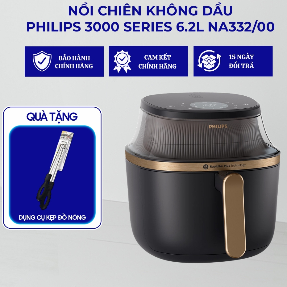 Nồi chiên không dầu Philips NA332/00 6.2L - Hàng Chính Hãng - Bảo Hành 24 Tháng