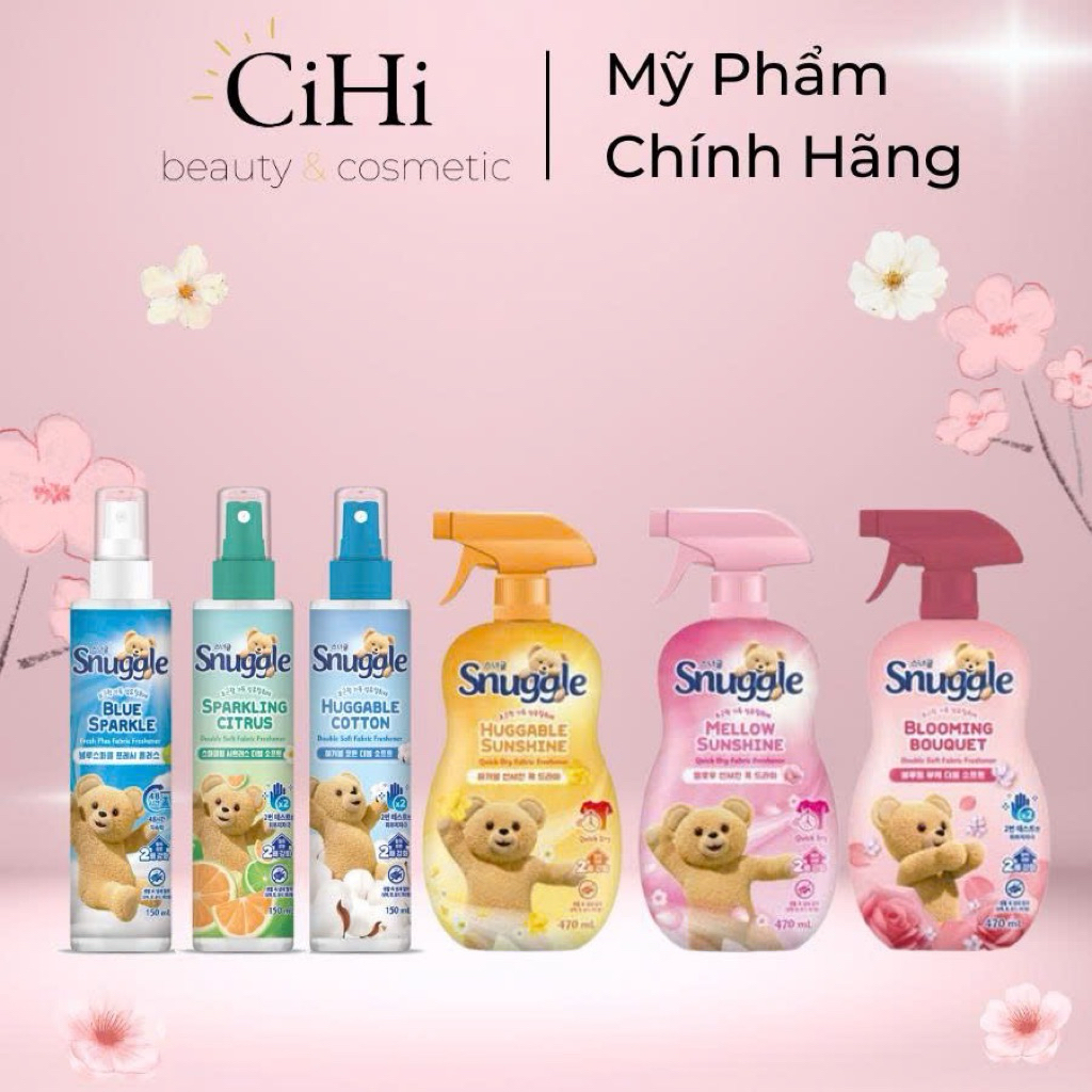 [Fullsize] Xịt Thơm Vải Và Không Gian Lưu Hương Lâu, Dịu Nhẹ Snuggle Double Soft Fabric 150ml 470ml 