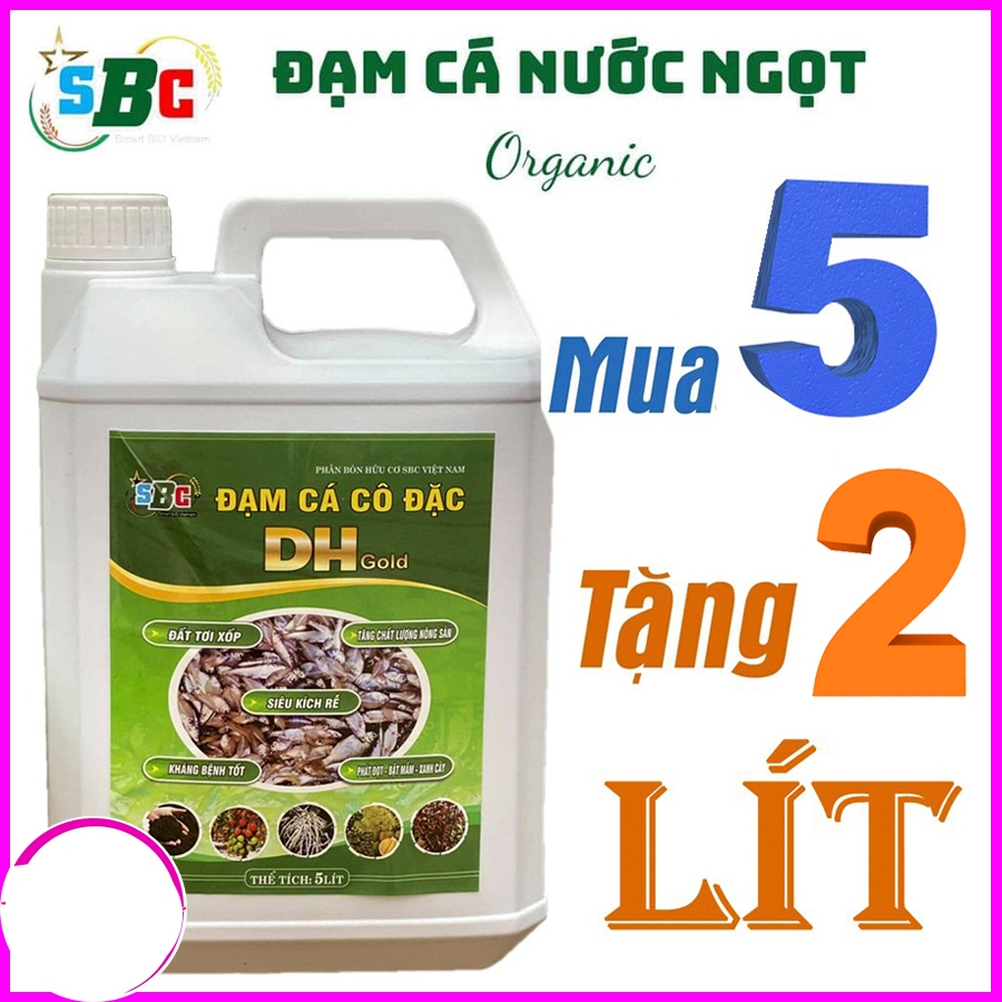 5 Lít TẶNG 2 Lít -SBC Phân Bón Hữu Cơ,Đạm cá Humic cô đặc, an toàn cho hệ sinh thái  76124