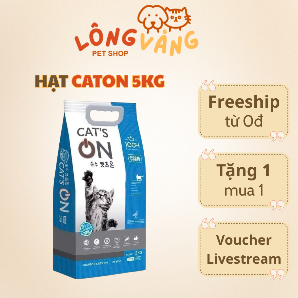 [Túi 5kg] Thức ăn hạt khô CAT’s On Caton cho mèo, hạt Caton 5kg