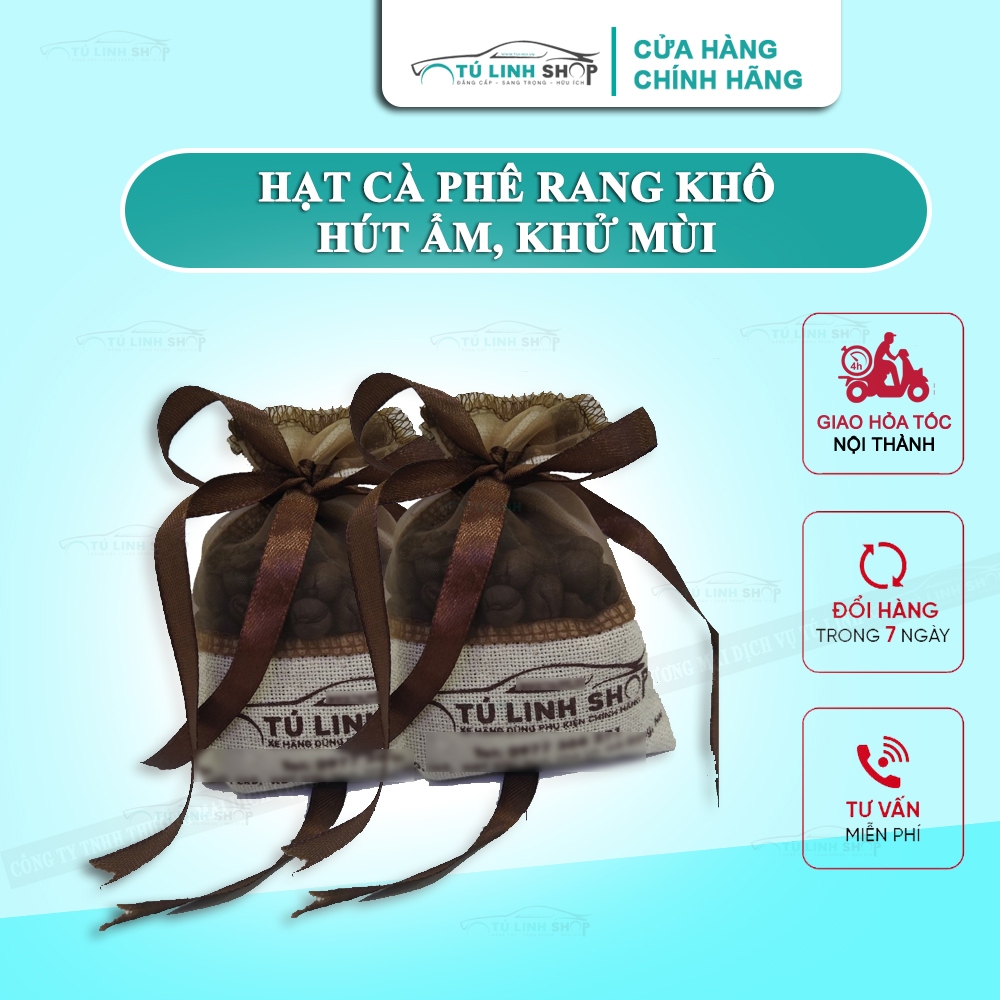 Túi thơm hạt cà phê treo xe ô tô