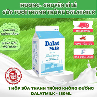  Sữa thanh trùng Đà Lạt Milk không đường180ml sale cuối năm 