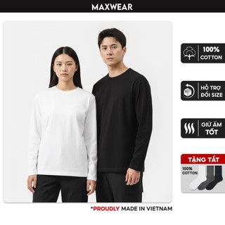 Áo thun dài tay Cotton Premium thu đông mềm mại, giữ ấm tốt Long Sleeve MAXWEAR