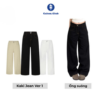  Quần Kaki Jeans ống suông Ver 1 Calem Club nhiều màu tôn dáng form unisex nam nữ 