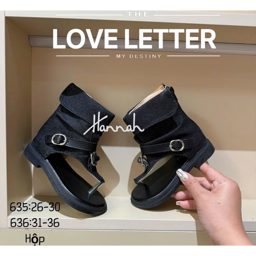 Giày Boot Xỏ Ngón Cho Bé Gái Sang Chảnh Cá tính, Giày Boot Xỏ Ngón Mềm Mại Thỏa Mái Đi Chơi Đi Học C