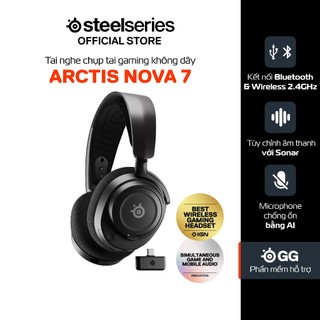  Tai nghe chụp tai gaming SteelSeries Arctis Nova 7 chuẩn Wireless micro chống ồn công nghệ Sonar 