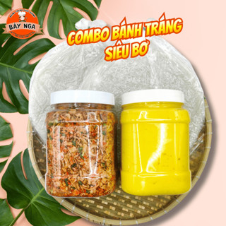Combo SIÊU BƠ 500g bánh tráng phơi sương mềm dẻo + 500g bơ béo + 400g muối tép hành cay