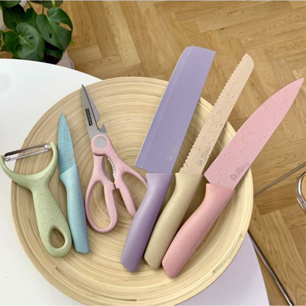 Bộ dao Everich kháng khuẩn 6 món – chất liệu lúa mạch (TH)
