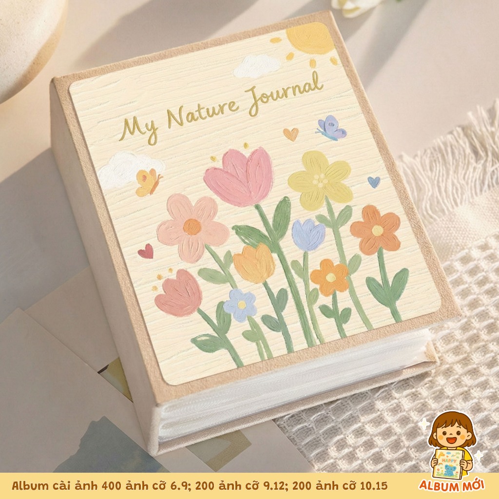 Album Mới Soft Garden Album Cài Ảnh 200 9x12 cm & 200 10x15 cm & 400 6x9 cm Bìa Cứng Chống Nước Tiện