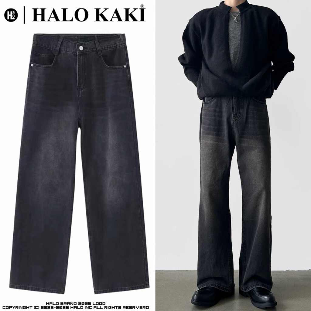QUẦN JEANS BAGGY ĐEN KHÓI NHẠT V2 - QUẦN JEANS ỐNG RỘNG PHỦ GÓT | BigBuy360 - bigbuy360.vn