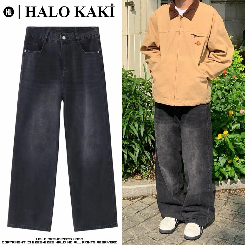QUẦN JEANS BAGGY ĐEN KHÓI NHẠT V2 - QUẦN JEANS ỐNG RỘNG PHỦ GÓT | BigBuy360 - bigbuy360.vn