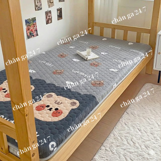  Thảm Trải Giường Yuki Nỉ Nhung Chần Bông - Topper Nệm Ngủ Văn Phòng Kí Túc Xá Êm Ái  80cm 1m 1m2  