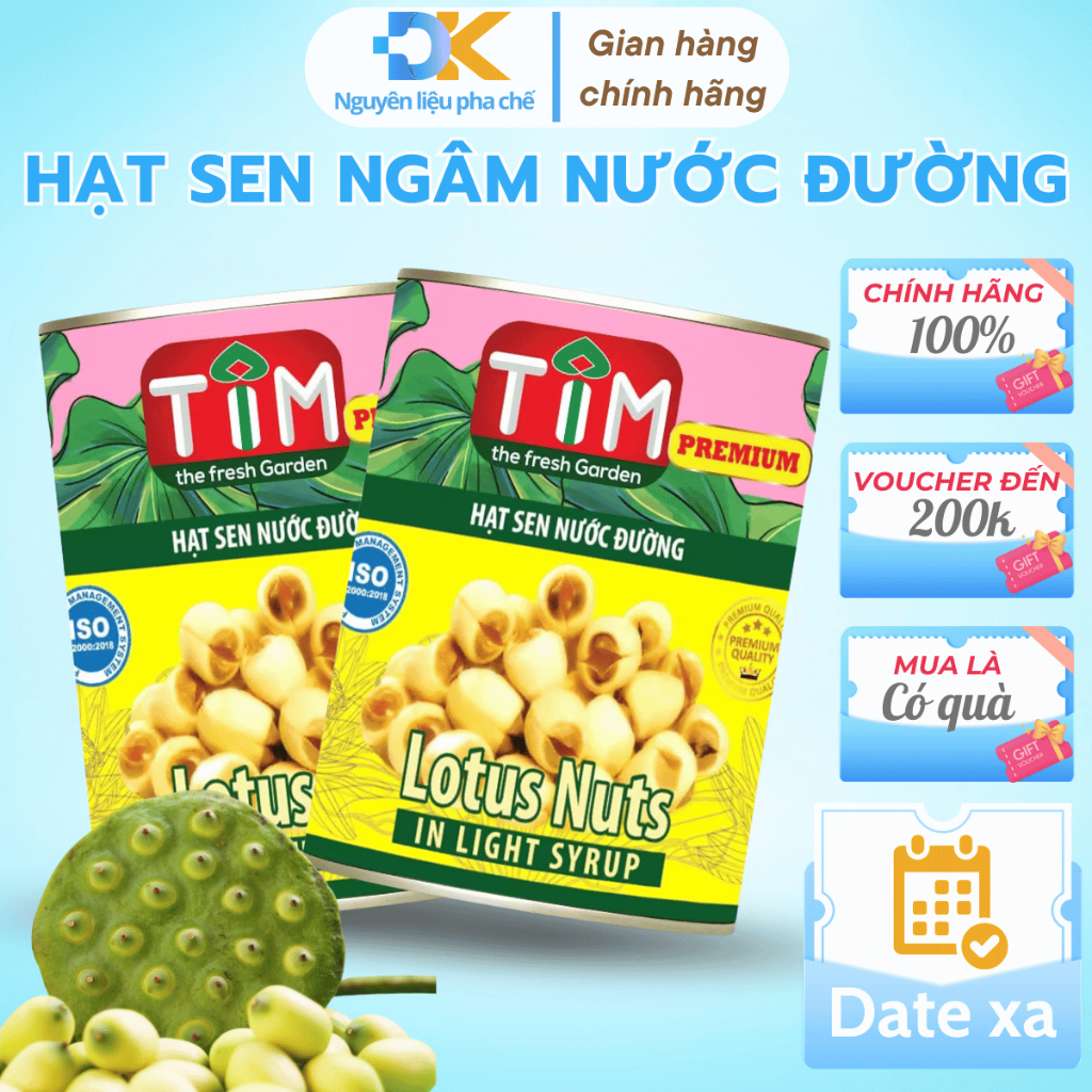 HẠT SEN  ngâm nước đường NIF - TIM lon 560g hạt sen tự nhiên thơm ngon