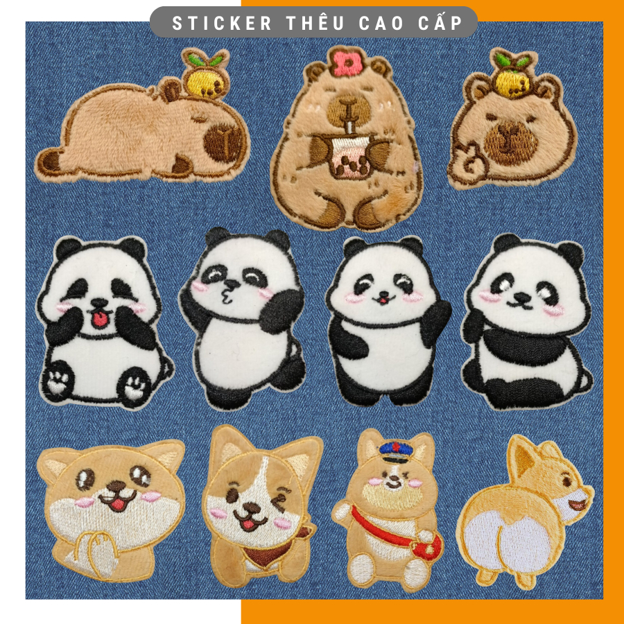 Sticker Ủi Thêu - sticker ủi quần áo, Miếng ủi thêu trang trí quần áo, Miếng Vá Ủi Quần Áo, Diy