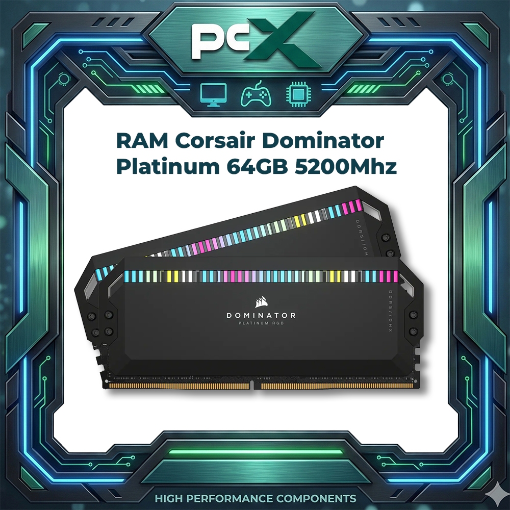 RAM Corsair Dominator Platinum 64GB (2x32GB) RGB 5200 DDR5 (CMT64GX5M2B5200C40)