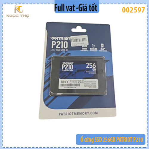 Ổ cứng SSD 256GB PATRIOT P210 2.5" SATA3 – Chính hiệu – Full VAT
