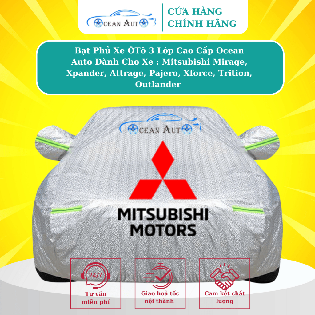 Bạt Phủ Xe Ô Tô Mitsubishi Xpander hàng vài dù 650T