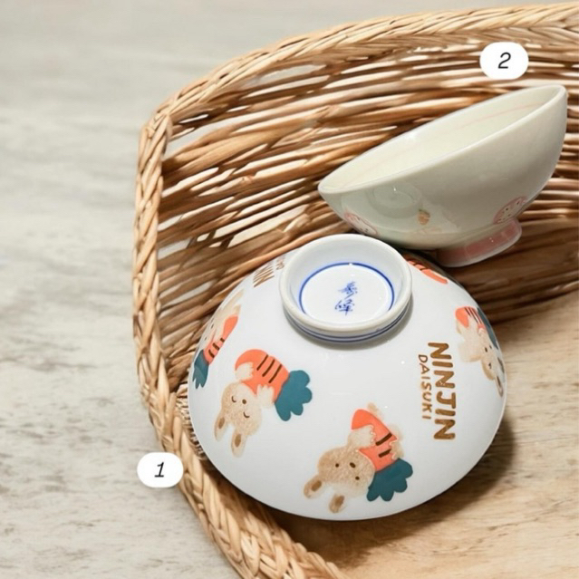 Chén | Bát khắc hoạ tiết thỏ siêu đáng yêu cho bé | Gốm Chuẩn Nhật cute, an toàn khi sử dụng | Gốm N