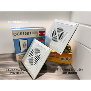 Quạt Thông Gió Hút Mùi Âm Trần,Gắn Tường SIKO-GENUNK Lỗ Khoét chờ 20x20- Hút Mạnh Êm Ái Cho Bếp, WC
