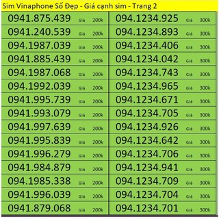 Sim Vinaphone Trả trước giá rẻ