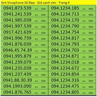Sim Vinaphone Trả trước giá rẻ