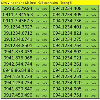 Sim Vinaphone Trả trước giá rẻ