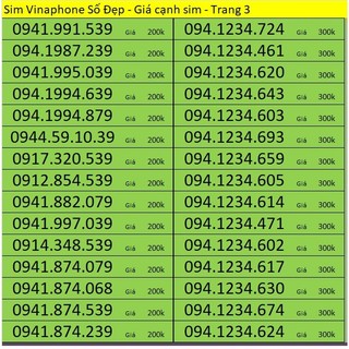 Sim Vinaphone Trả trước giá rẻ