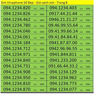 Sim Vinaphone Trả trước giá rẻ