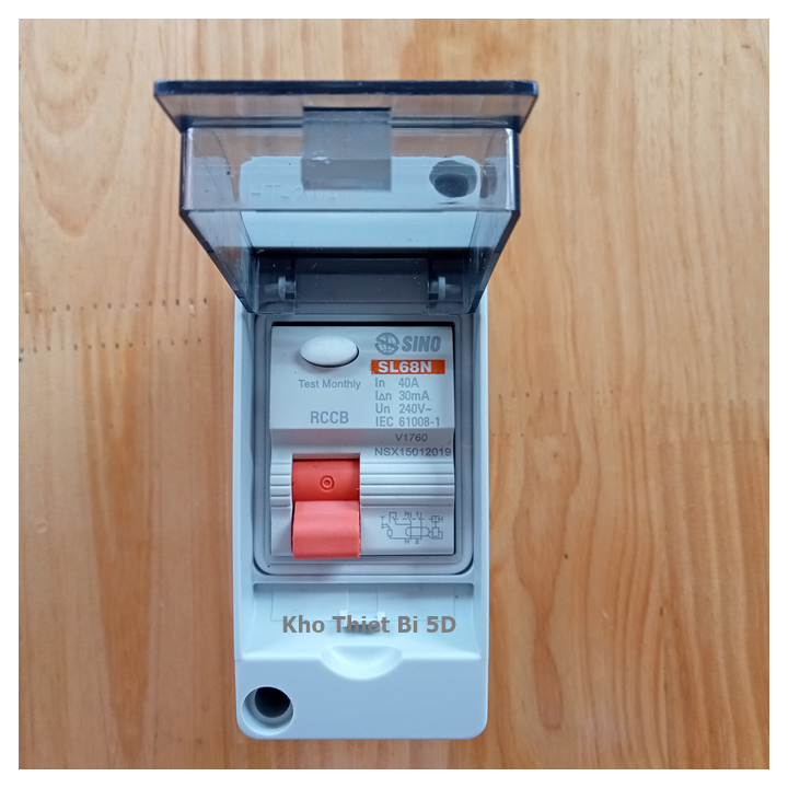 Bộ Aptomat - Cầu dao chống giật Sino 40A /30mA với Hộp chống nước