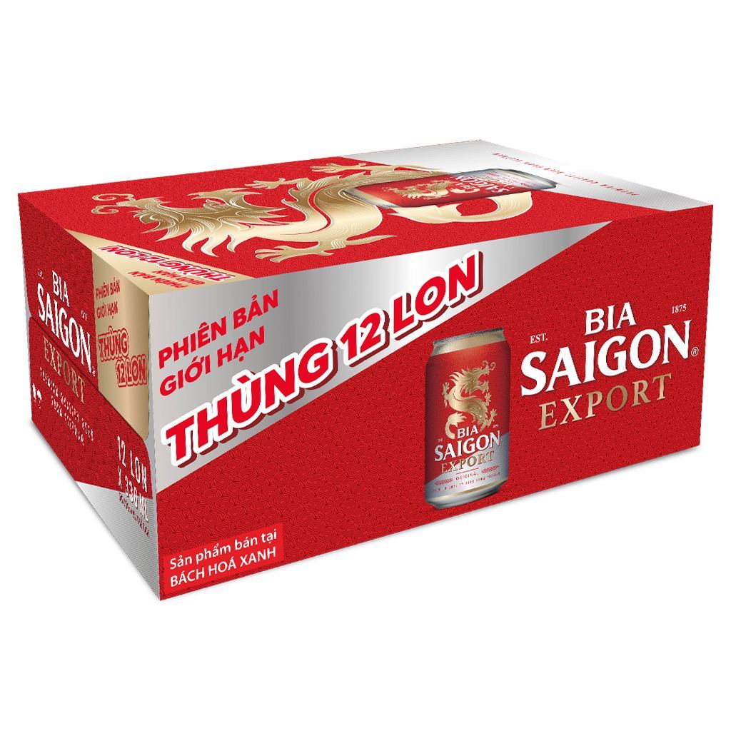 Thùng 12 lon bia Sài Gòn Export 330ml