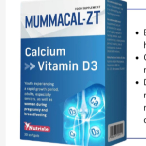 MummaCal-ZT (hộp MÀU XANH) - Bổ sung Canxi, Vitamin D3, tăng hấp thu Canxi, giúp xương chắc khỏe (Hộ
