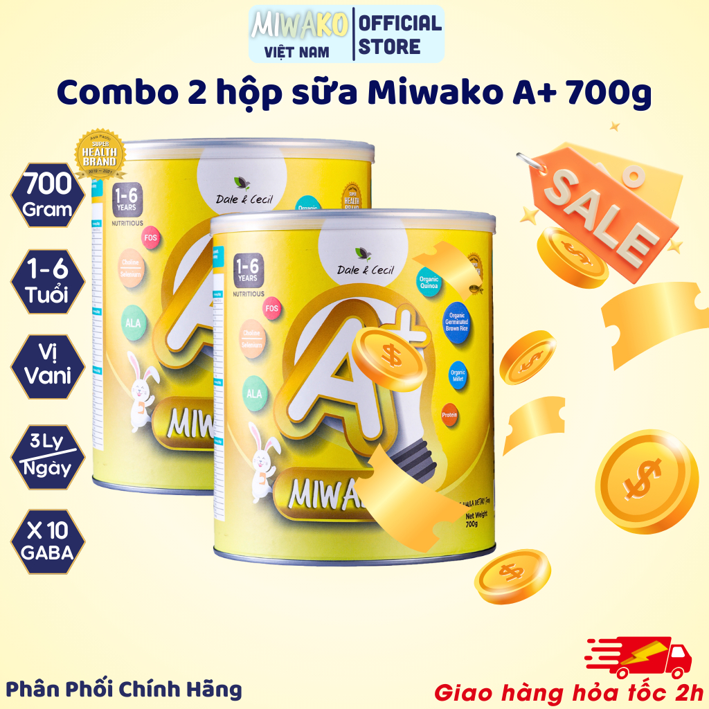 Combo 2 Hộp Sữa Hạt Thực Vật Hữu Cơ Miwako A+, Vị Vani, Dinh Dưỡng Hoàn Chỉnh - Miwako Official