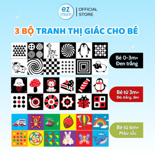 COMBO 3 Bộ Tranh Thẻ Gấp Kích Thích Thị Giác TNBOOKS Cho Bé Từ 0 - 12 Tháng