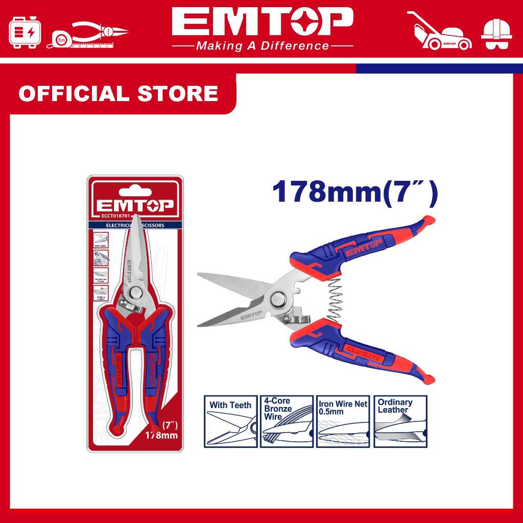EMTOP Kéo thợ điện 7 inch ECCT018701